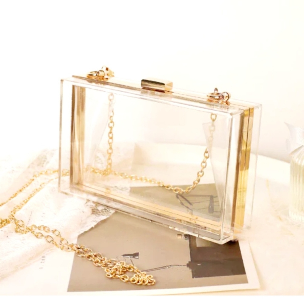 Transparent Golden Crossbody Bag NWT